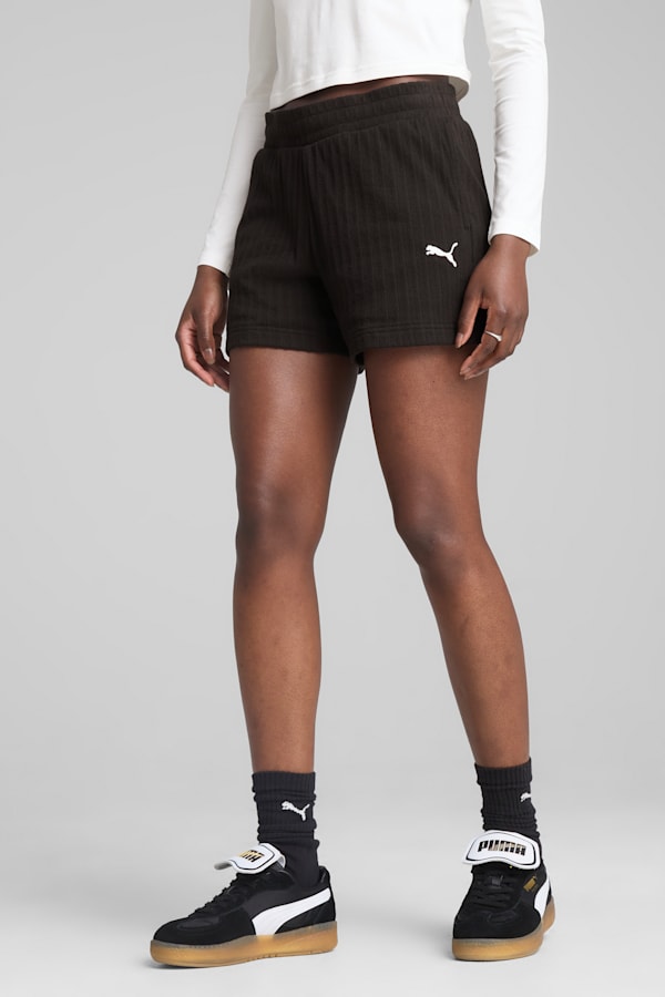 WARDROBE Essentials 4" Shorts Pointelle Women, PUMA Black, extralarge